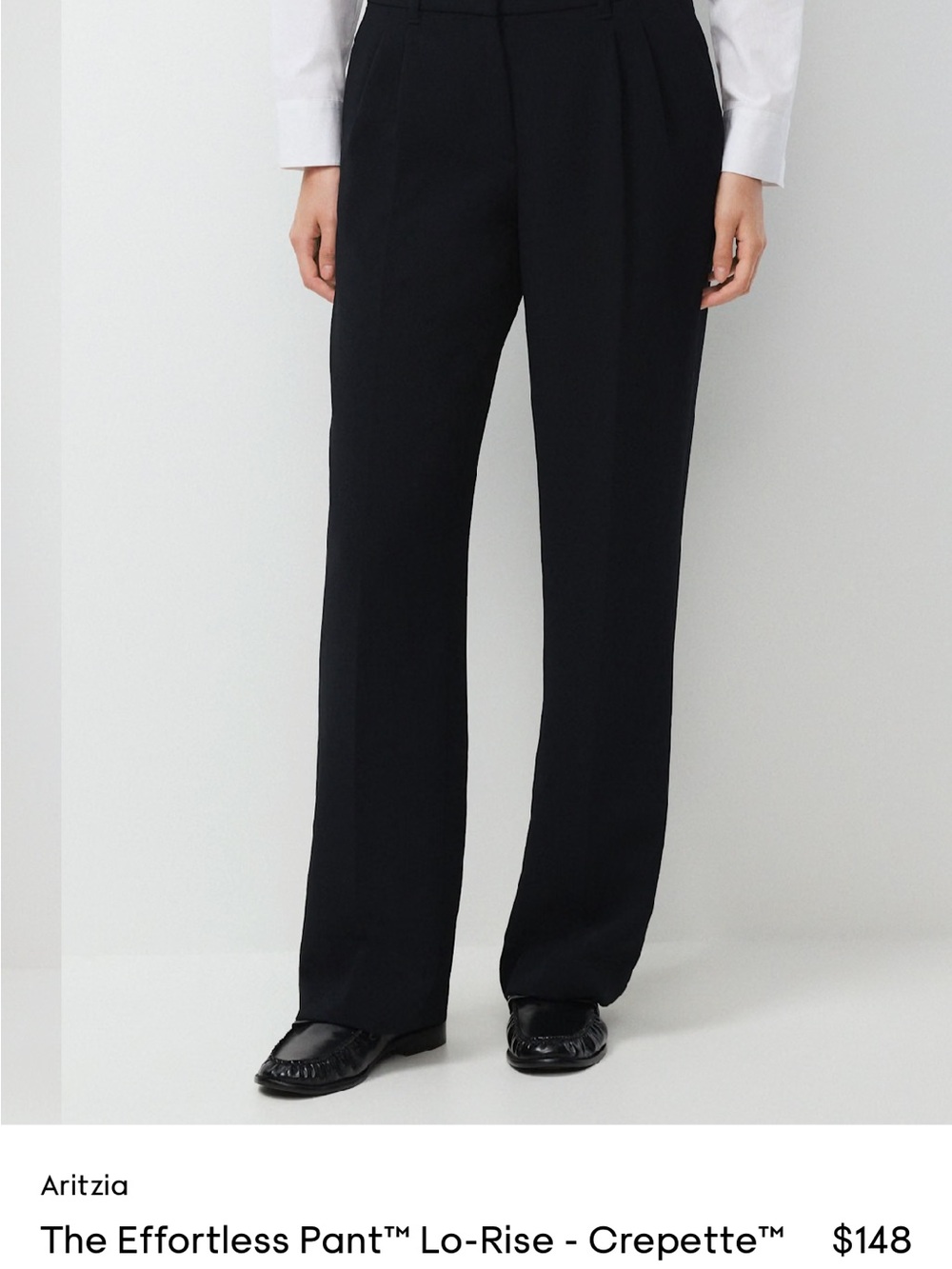 Aritzia The Effortless Pant™ Lo-Rise in Black NWT 4